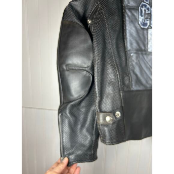 XPERT SPORT MOTORCYCLE BIKER genuine leather men’s JACKET size XL coloured back - Picture 14 of 16